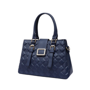 Aralis Quilted Buckle Handbag  Sophisticated Medium Tote in  Blue For Female