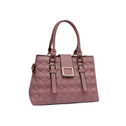 Aralis Quilted Buckle Handbag Elegant Medium Tote in Pink