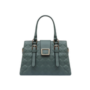 Aralis Quilted Buckle Handbag  Stylish Medium Tote in  Green Female